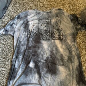 SHEIN Gray Tie-Dye Short Sleeve Tee